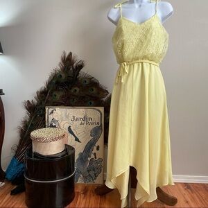 Vintage Semi formal light yellow spaghetti strap dress​​​​​